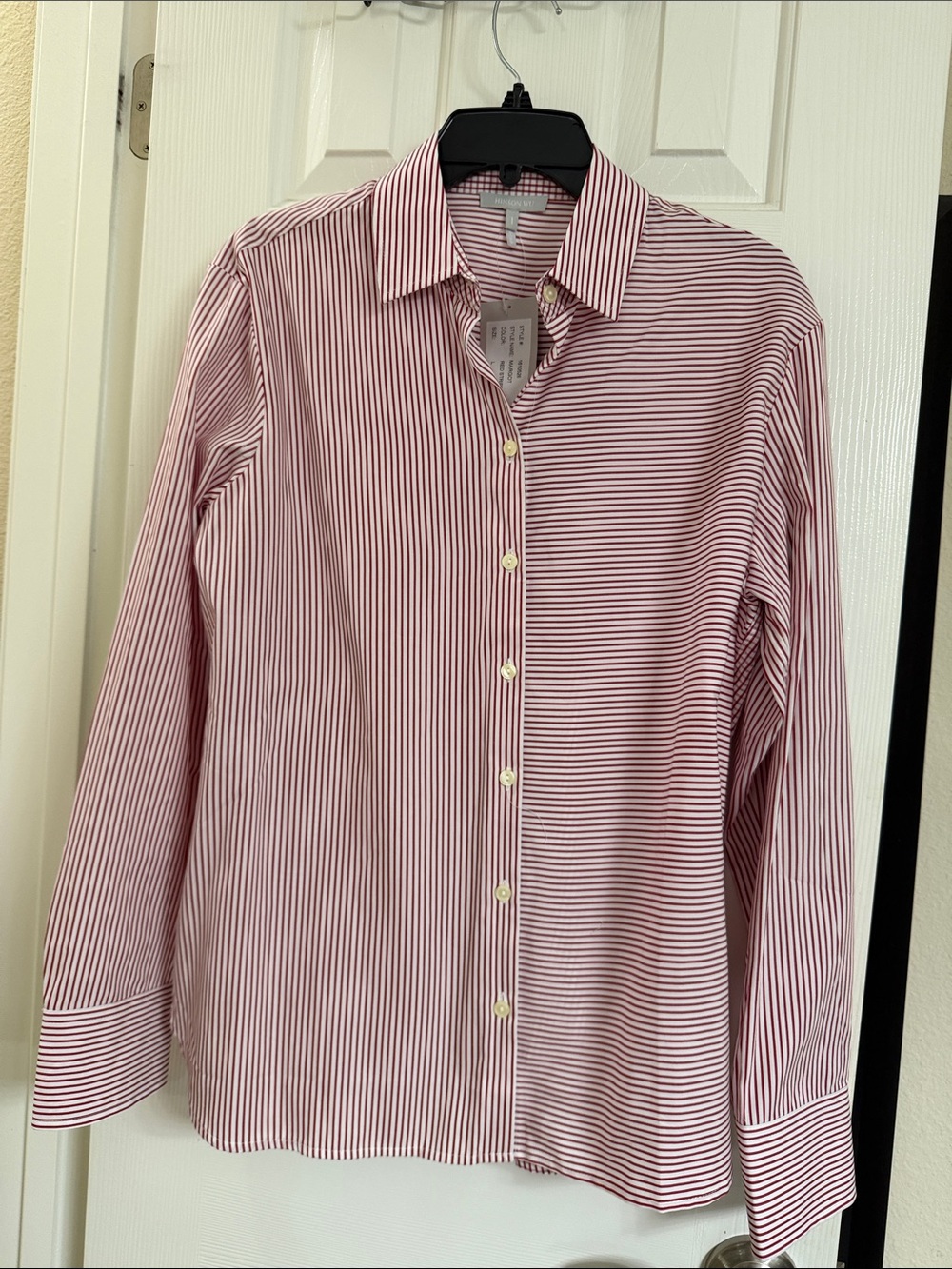 Hinson Wu button down Shirt. Margot red and white . NEW w tags . Large